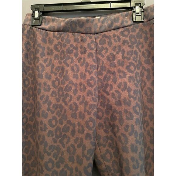 *3/$15 Ellen Tracy Women's Leopard Print Leggings Size M Brown - Picture 3 of 7
